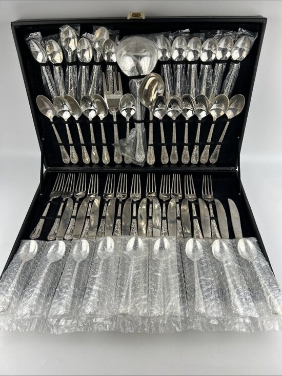 Wm. Rogers & Son Other - Wm. Rogers & Son Silverware Set Preowned 63 Pieces (Enchanted Rose)